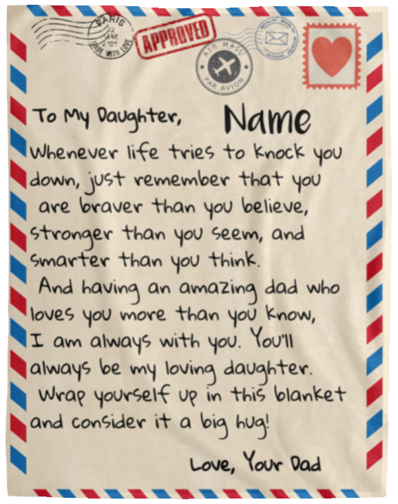 To My Daughter I Love Dad I Letter Blanket