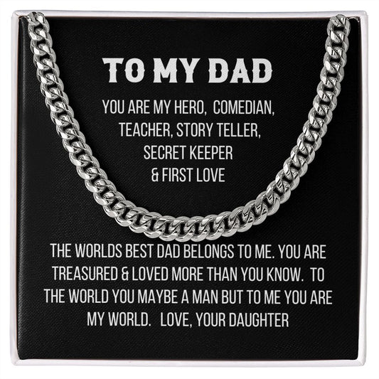 My Dad| My Hero - Cuban Link Chain